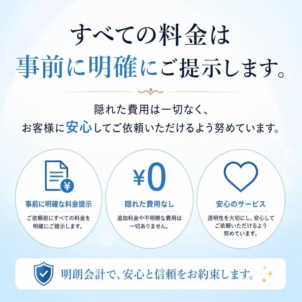 2. 明確な料金体系 - 料金で安心を提供
