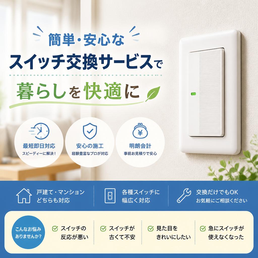 簡単・安心なスイッチ交換サービスで暮らしを快適に