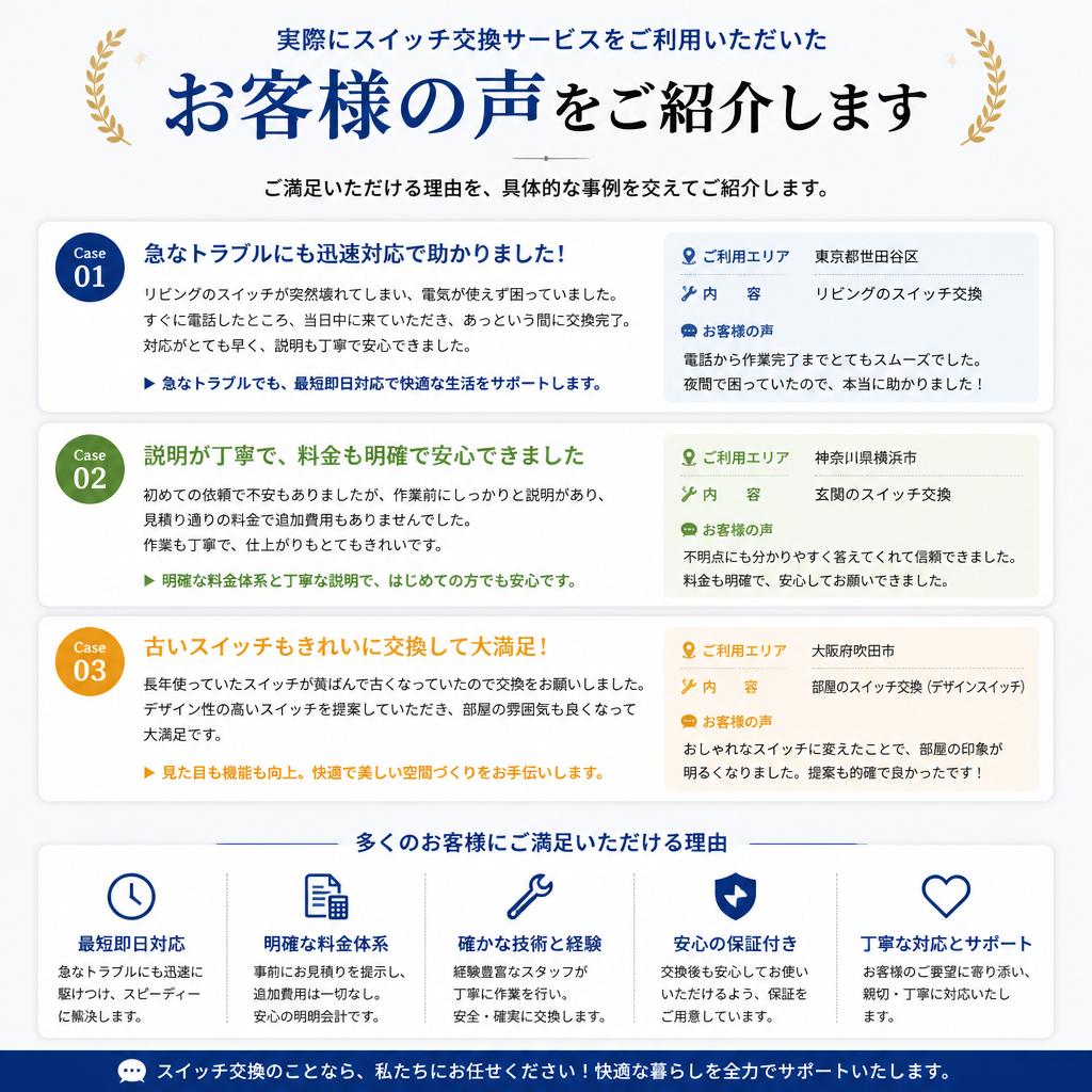 お客様の声：実績と信頼の証