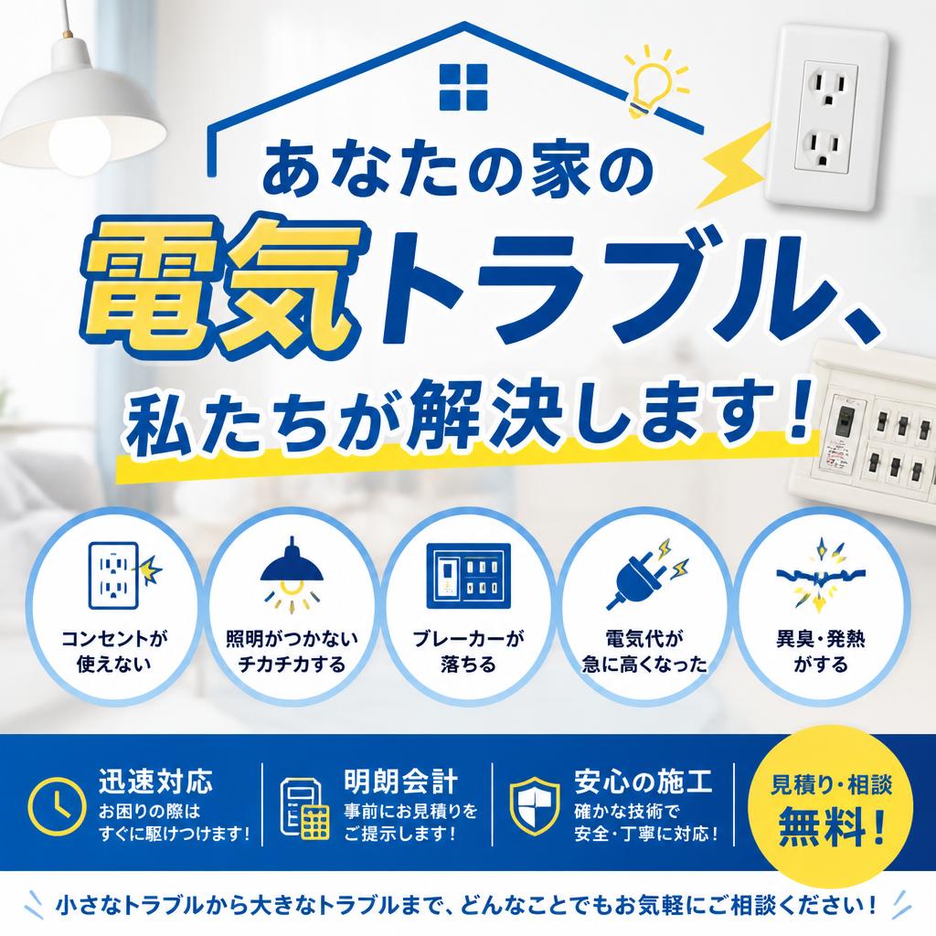 あなたの家の電気トラブル、私たちが解決します！