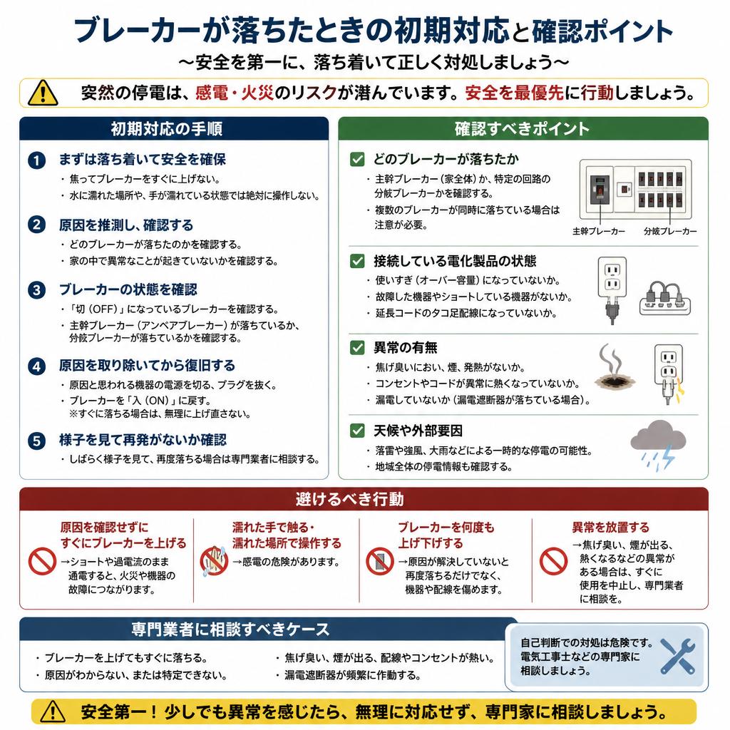 ブレーカーが落ちたときの対処法