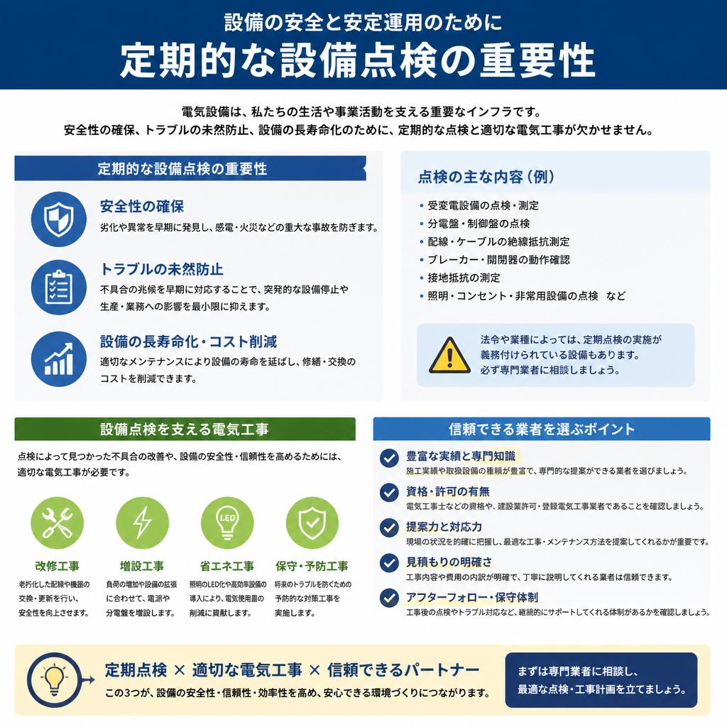 必要な設備点検と工事の重要性