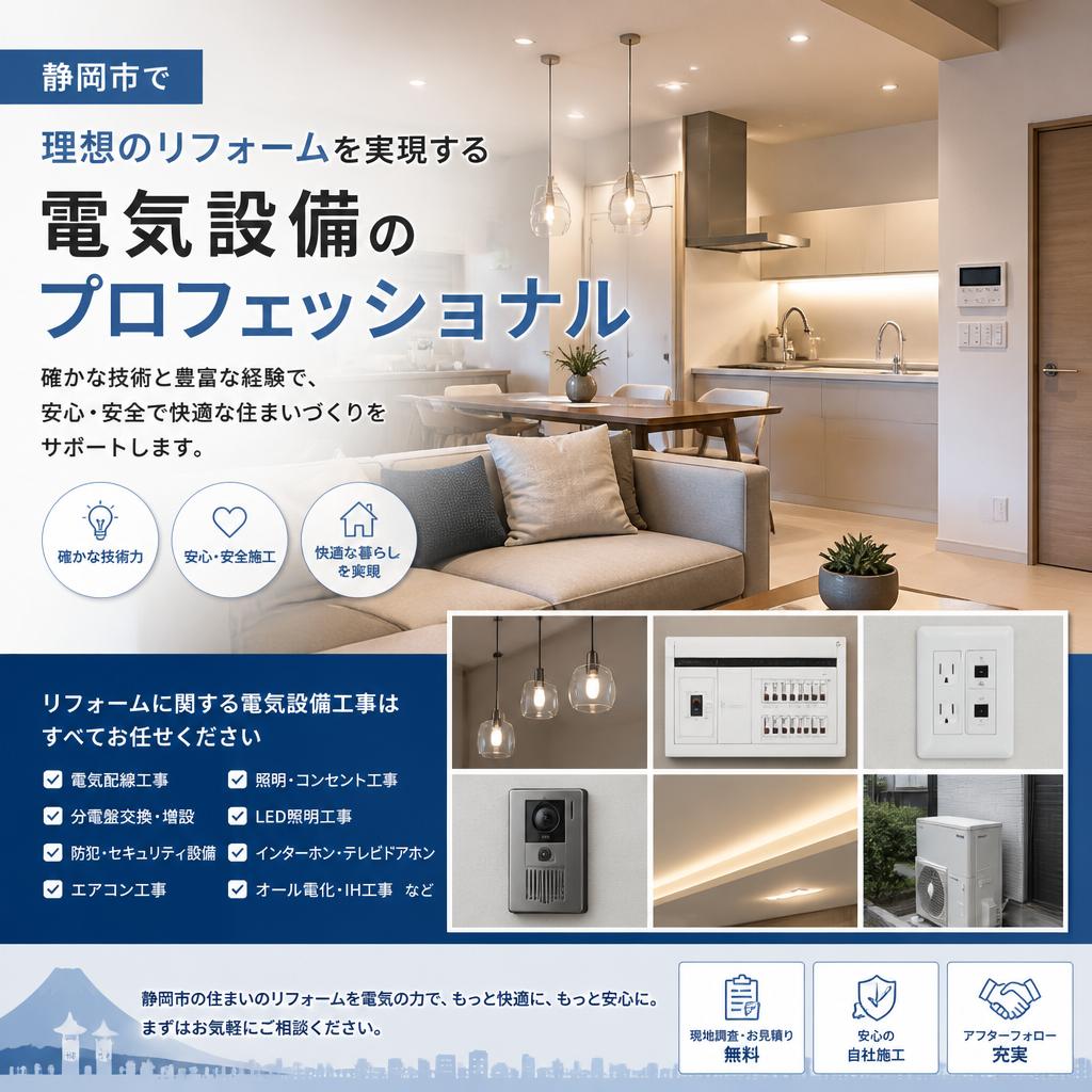 静岡市で理想のリフォームを実現する電気設備のプロフェッショナル