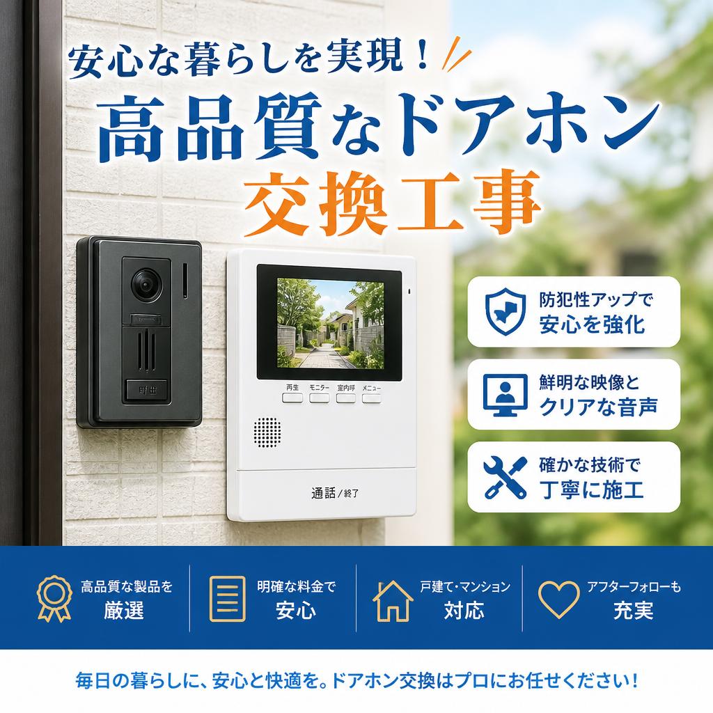 安心な暮らしを実現！高品質なドアホン交換工事