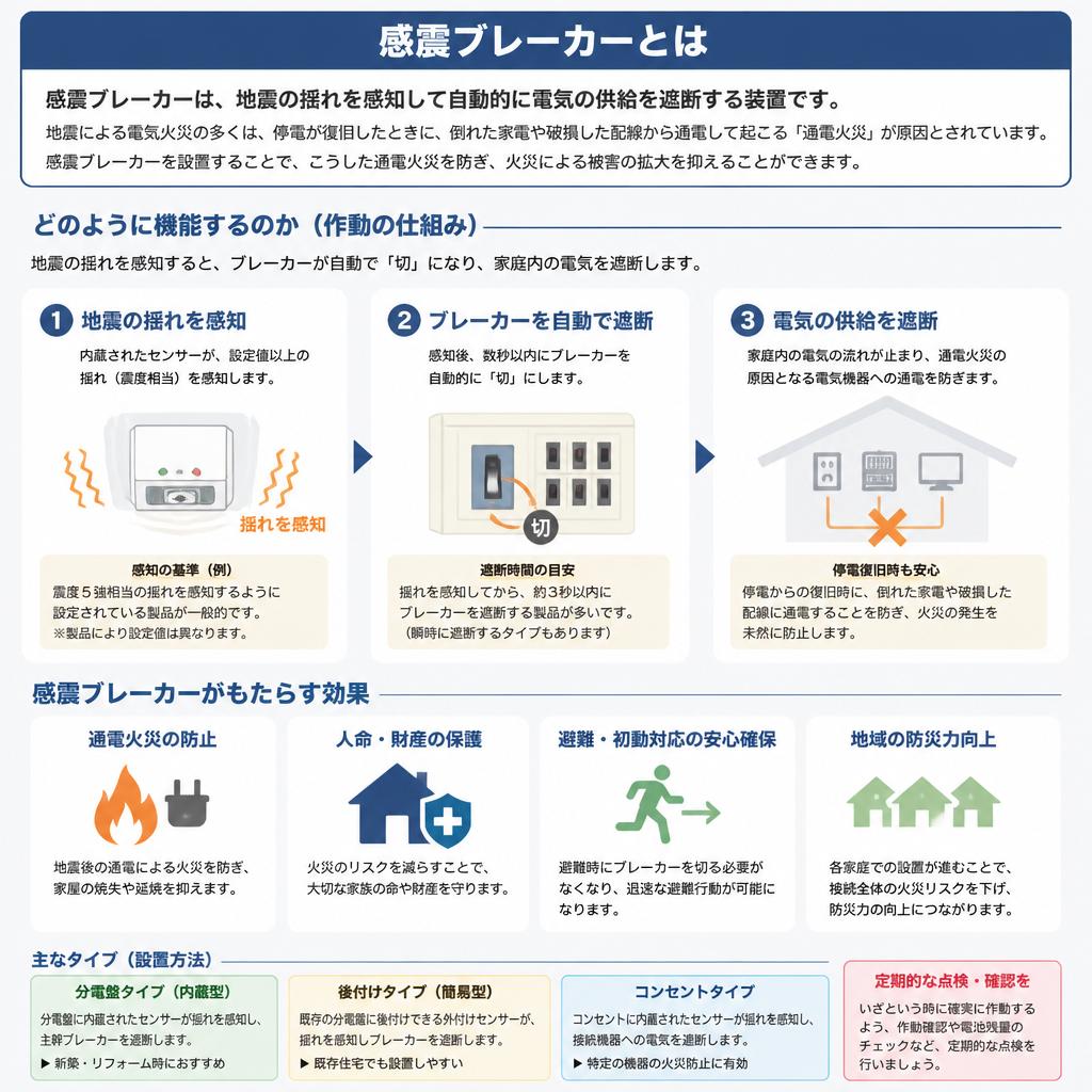感震ブレーカーの仕組みと効果