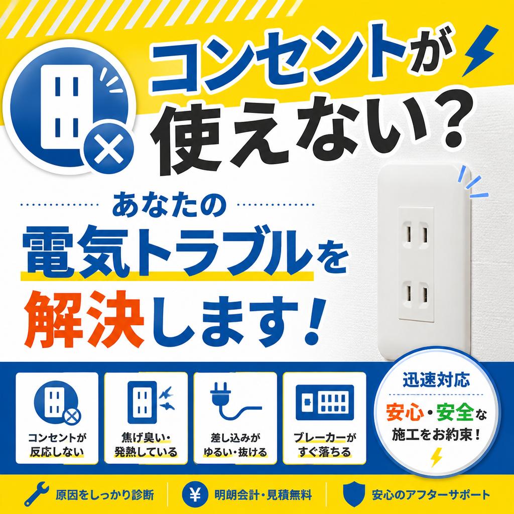 コンセントが使えない？あなたの電気トラブルを解決します！