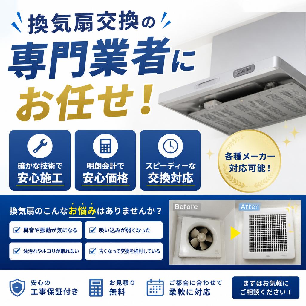 換気扇交換の専門業者にお任せ！