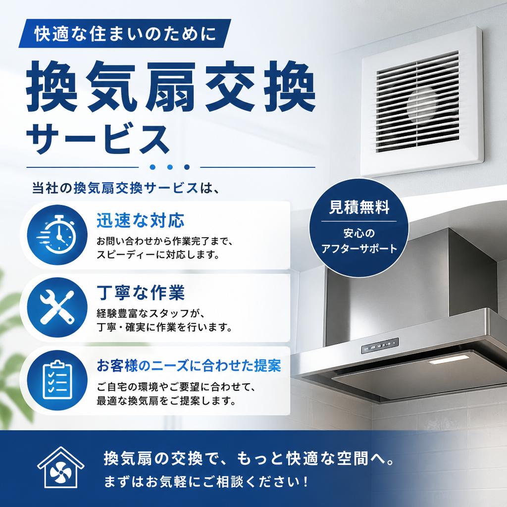 当社の換気扇交換サービスの特長